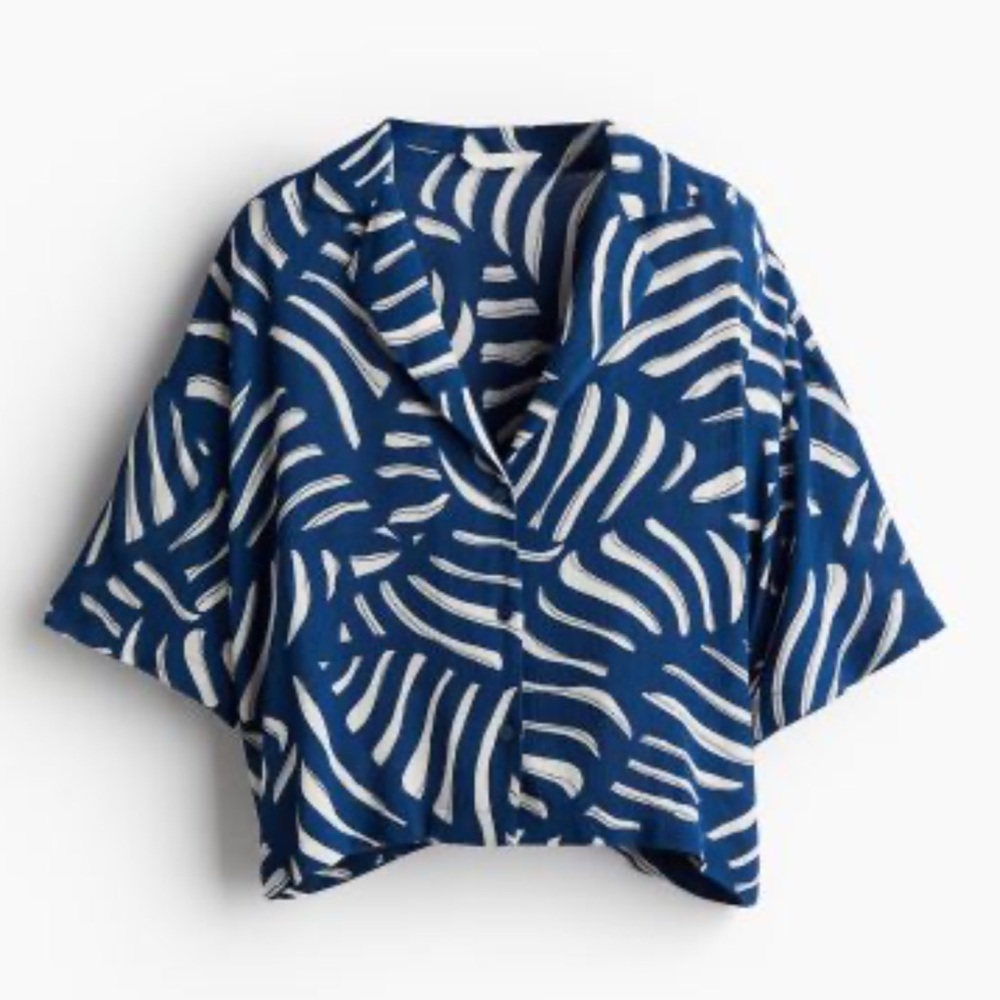 Oversized resort tropical shirt blue - Picture 5 of 6